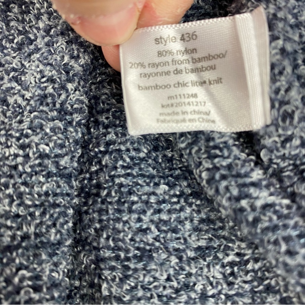 Barefoot Dreams Women S/M Blue Bamboo Chic Lite Knit Cardigan Open Front Sweater - Picture 7 of 8